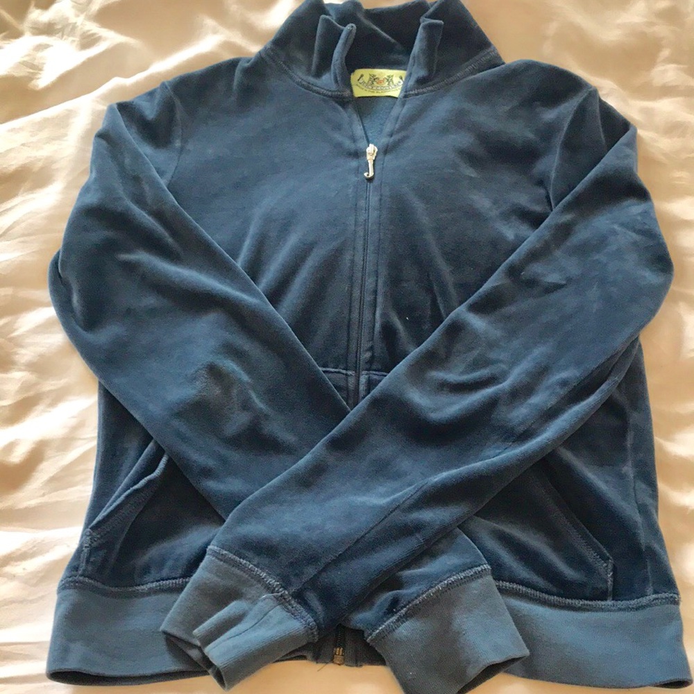 Authentic Juicy velour slate blue truck jacket